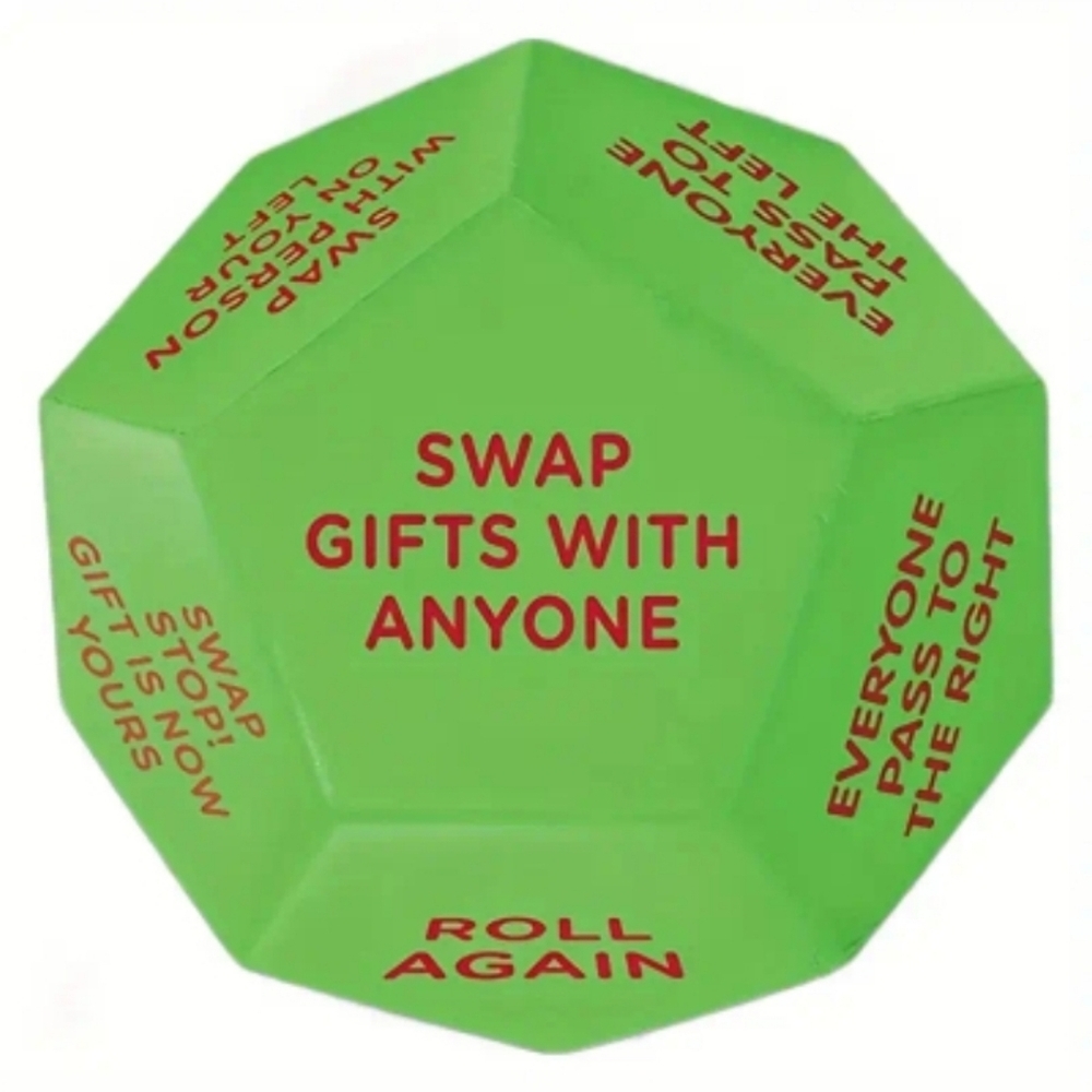 3x3 Green Christmas Party Game Die